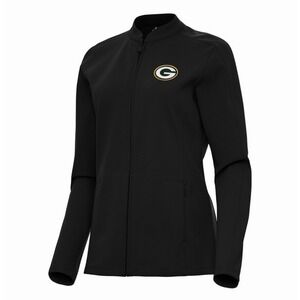 Green Bay Packers Antigua Black Regard Full-Zip‎ Jacket Women's Small NFL New